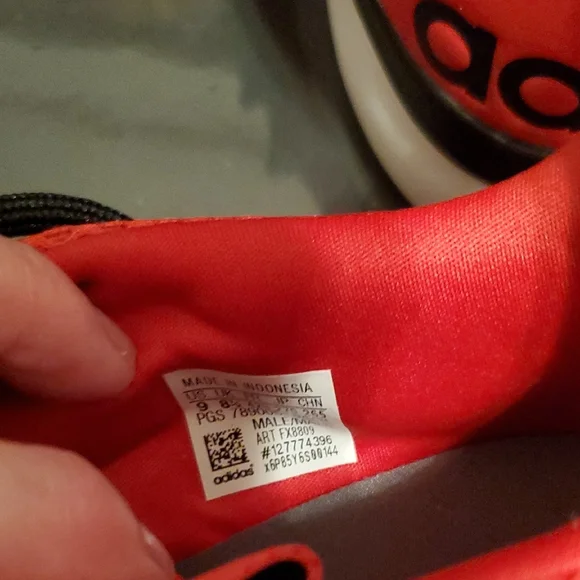 Adidas Men's Red and Black Sneakers - Picture 2 of 4